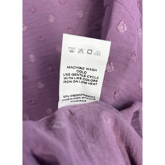BloomChic Dressy Top Size 18/20 Lilac Polka Dot Petal Sleeve Blouse Flowy Tunic - Picture 6 of 7